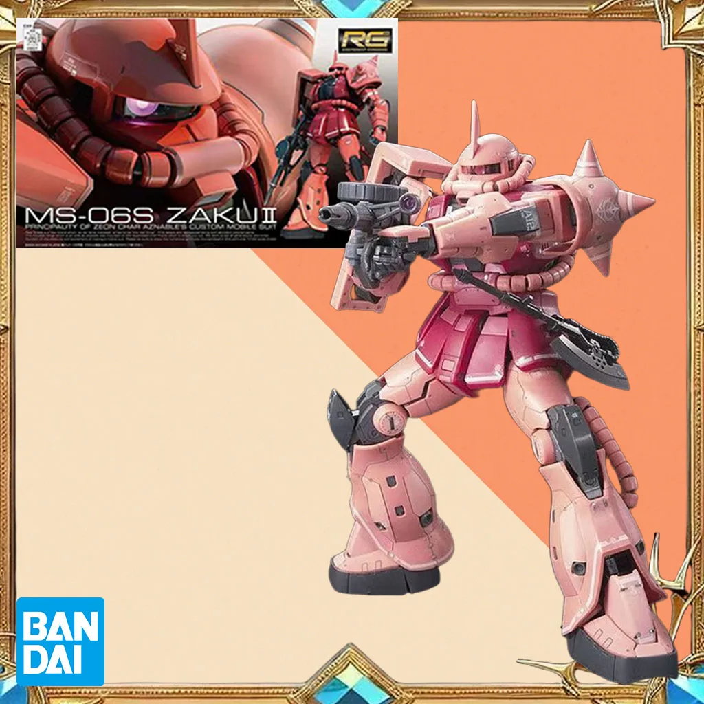 Oryginalne pudełko Bandai RG 1/144 Gundam MS-06S ZAKU2 HATSUNE MIKU Ver, figurki anime, złożony model, figurka kolekcjonerska, zabawki.