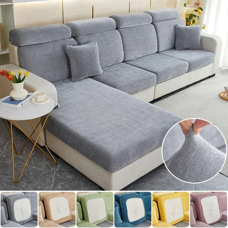 Chenille Sofa Cover Elastic Seat Cushion Cover Thicken Sofa Slipcover For Living Room Corner L Shaped Couch Cover Home Decor