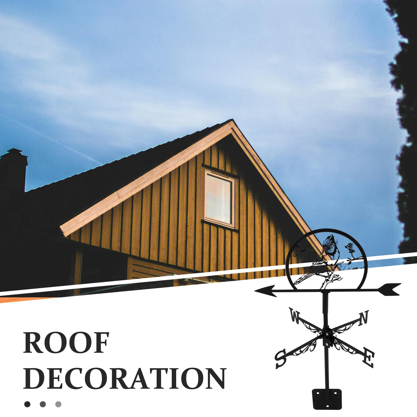 Weather Vane for Outdoor Garden Decor Iron Ground Insert Weathervane with Wind Direction Indicator Retro Style Metal Roof