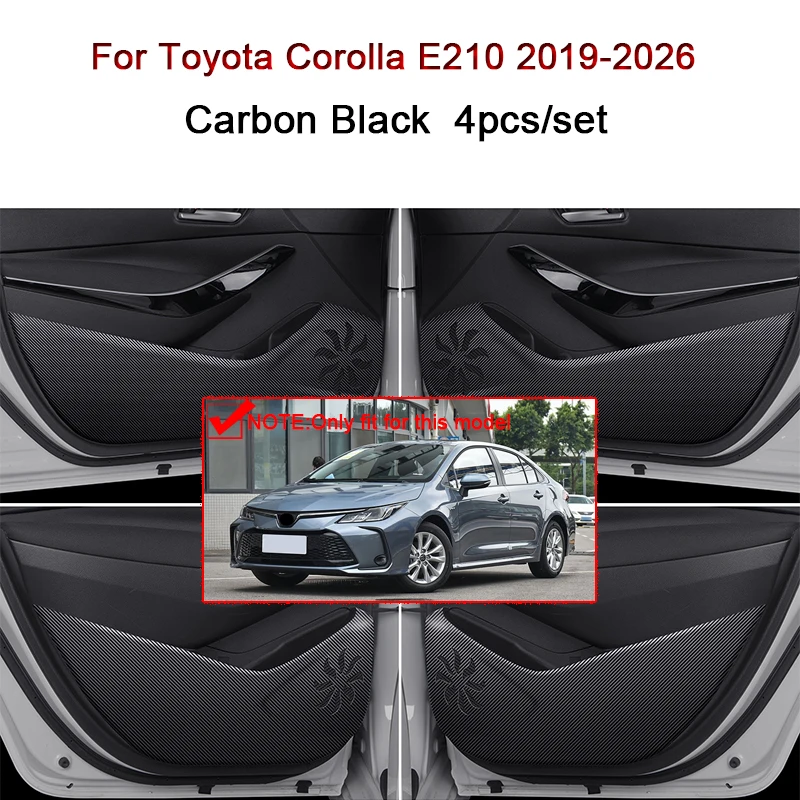 

For Toyota Corolla E210 2019-2026 Car Door Anti Kick Pad Carbon Fiber Leather Texture Anti Dirt Protective Sticker Accessories