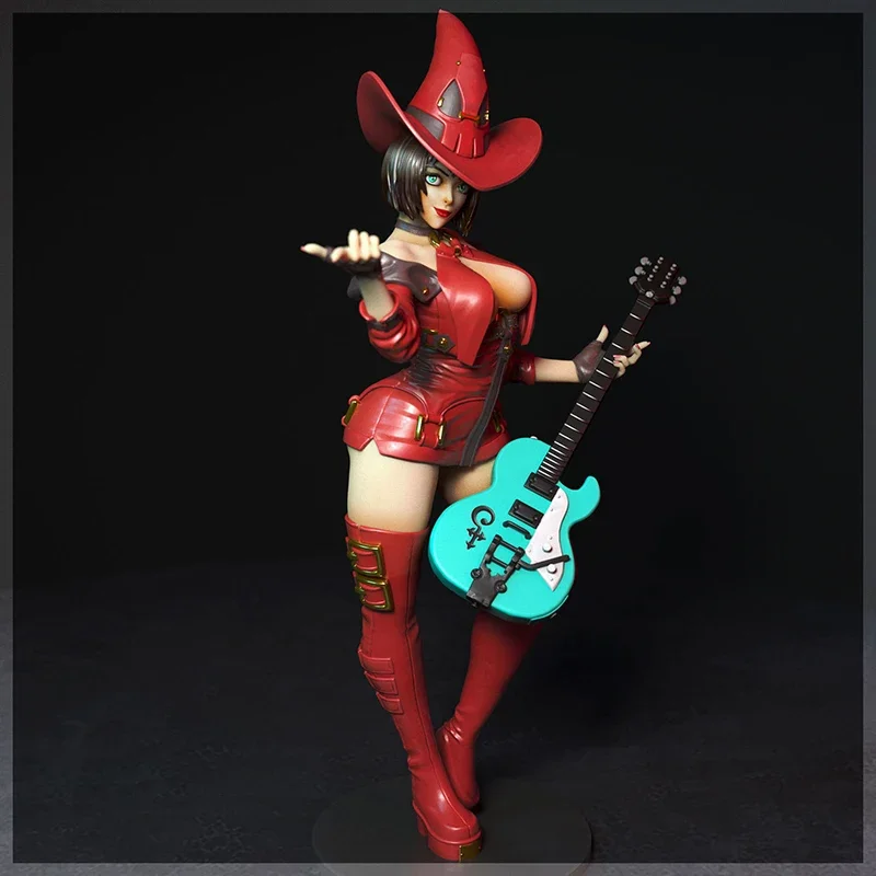 

1/18 Scale Die Cast Resin Doll Model Assembly Kit Female Warrior Cowboy Female Guitarist Model 100mm Requires Assembly Unpainted