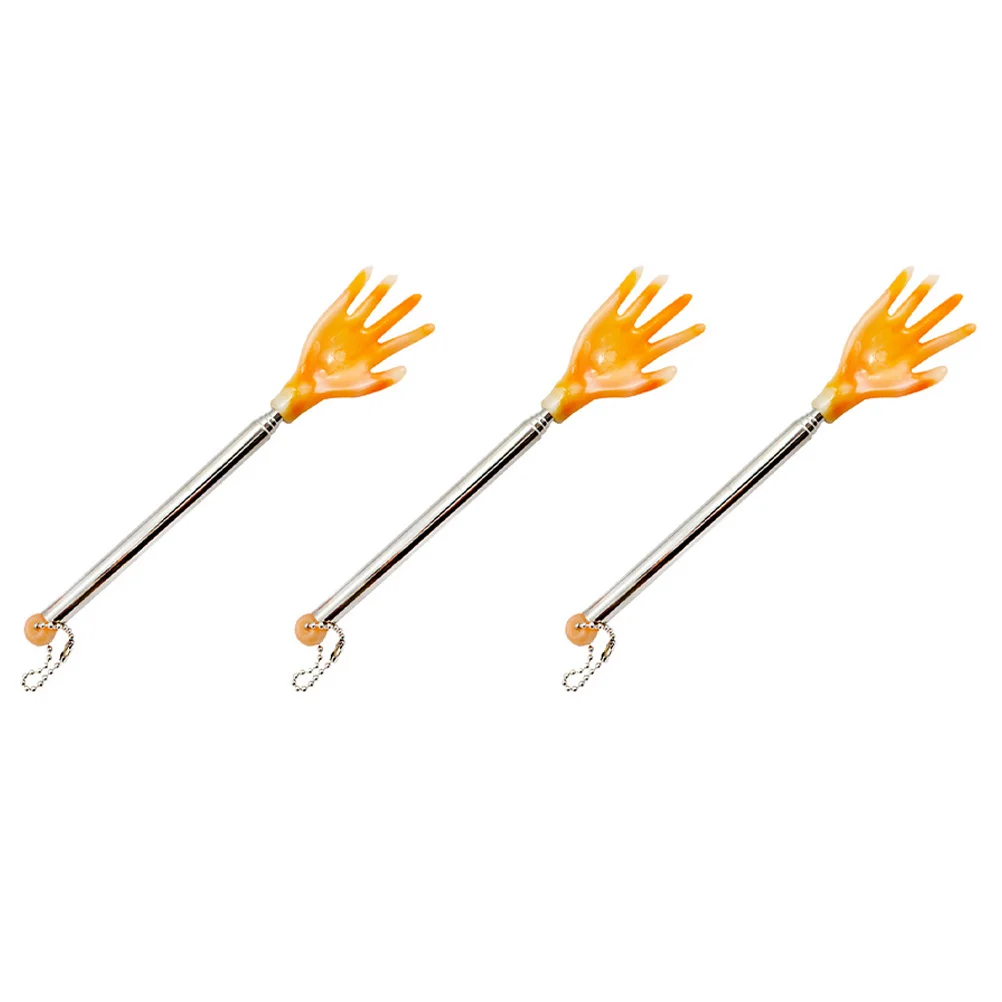 Grattaschiena telescopico allungabile da 3 pezzi, comodi massaggiatori antigraffio portatili a lungo portata a forma di mano