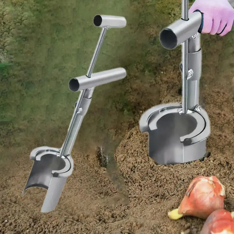 

New Bulb Planter Tool Plant And Fruit Tree Seedling Transplanter Planting Tool Soil Sampler Handheld Garden Barrel Transplanter