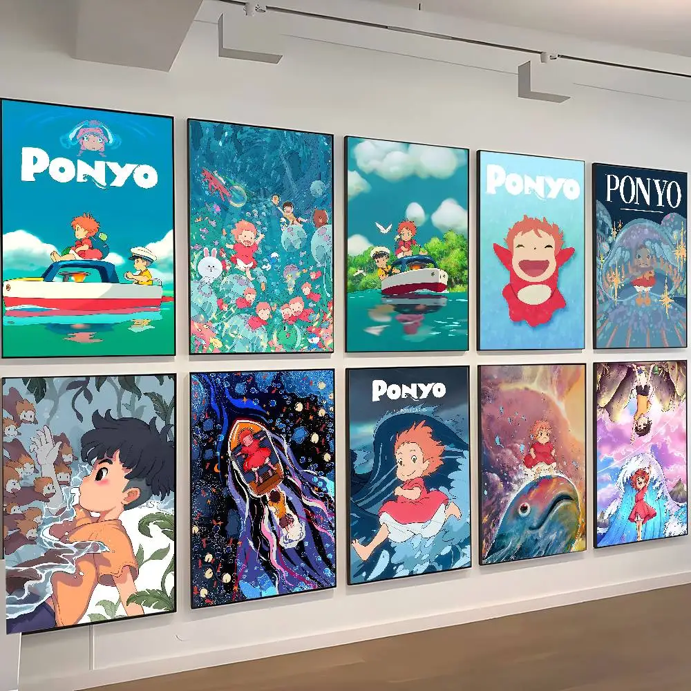 Póster P-Ponyo On Cliff By The Sea, impresión A5, A4, A3, A2, Arte de la pared Decoración para habitación, oficina, regalo para fanáticos