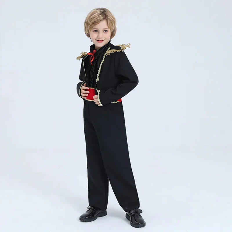 Bambini vestito nero Purim carnevale costumi di Halloween bambini spagnoli Matador Cosplay spagnolo Bullfighter Suit per ragazzi