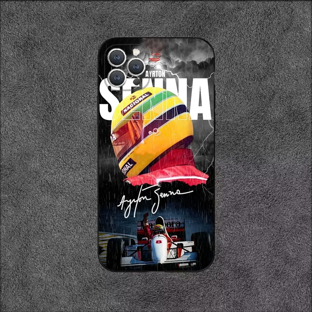 Etui na telefon F1 Driver A-Ayrton S-Senna do iPhone 16,15,14,13,12,11, Plus, Pro Max, XS, X, XR, SE, Mini, 8,7 Miękki silikonowy czarny pokrowiec