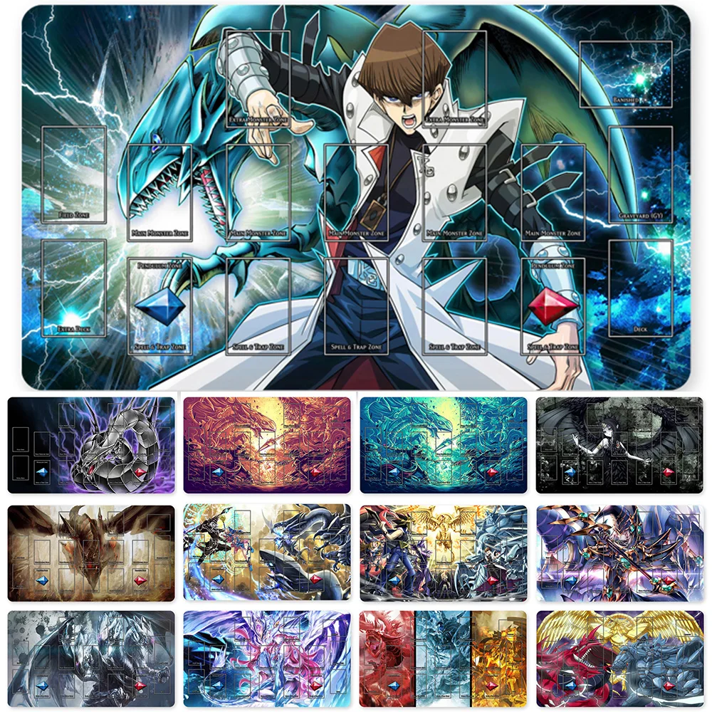 

HOT OCG Playmat Blue-eyes Ultimate Dragon Dark Magician Duel Monsters Playmats Compatible for YuGiOh TCG + Free Bag - ygo (27)