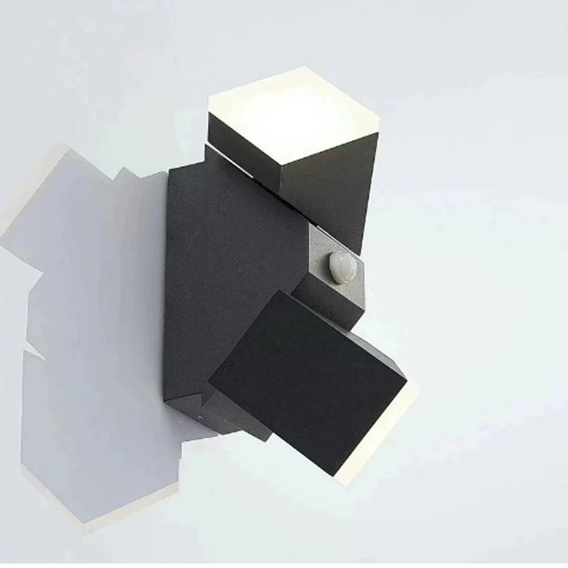 

Up Down Outdoor LED Wall Lamp Motion Sensor Waterproof Garden Sconce 6W/12W Rotation Cube Fence courtyard lamps gate lamp