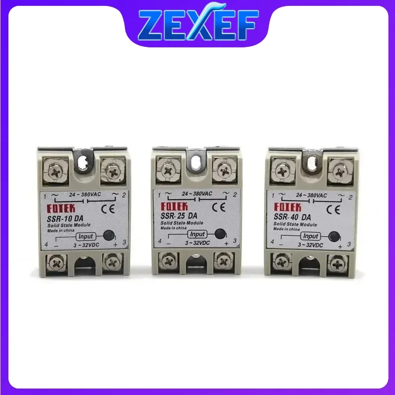Solid State Relay Clock for Power Supply Adjustable SSR-10DA SSR 25DA SSR-40DA Ac Converter Input 3-32VDC Load Controller Delay