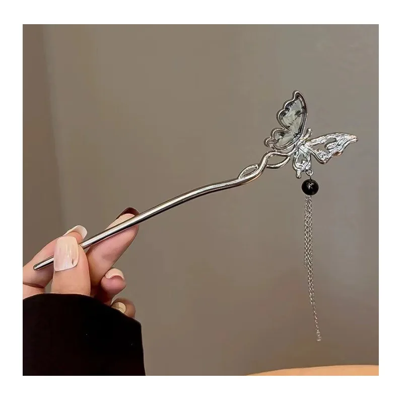 

Butterfly Hairpin, New Chinese Style, Advanced Sense, Antique Style, Walking Tassel, One-word Hairpin, Disc Hair, Hairpin Temper