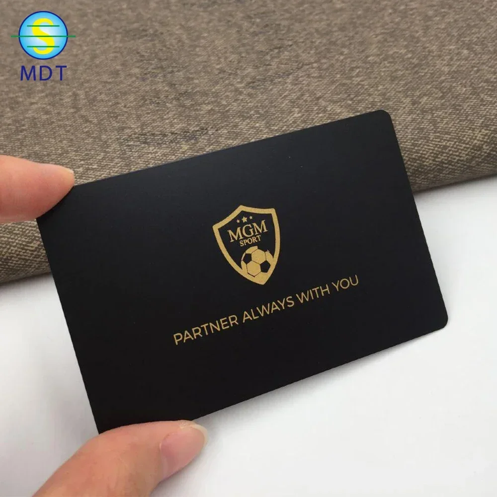 Tarjetas metálicas de acero inoxidable DU Black and Gole