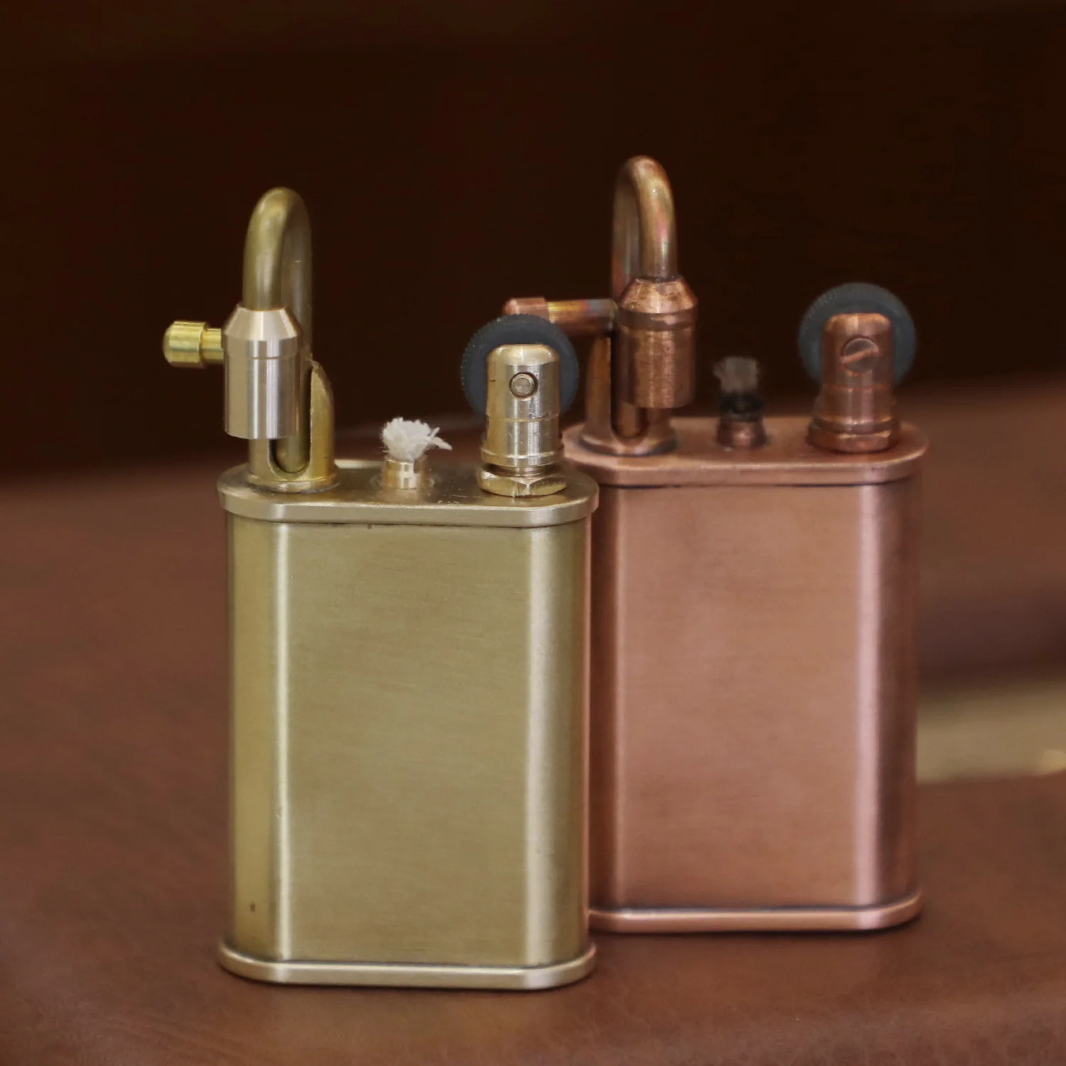 Creative Rare Gasoline Lighter Brass Pressure Well Retro Kerosene Lighter Cigarette Accessories