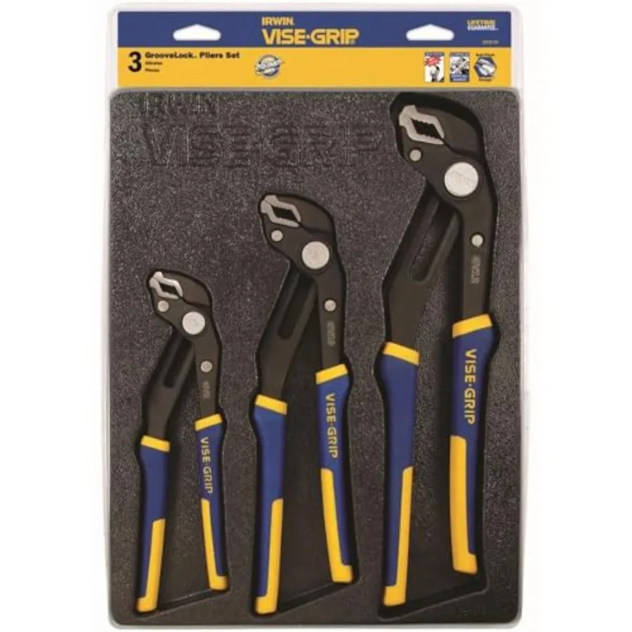 

VISE-GRIP GrooveLock Pliers Set, V-Jaw, 3-Piece