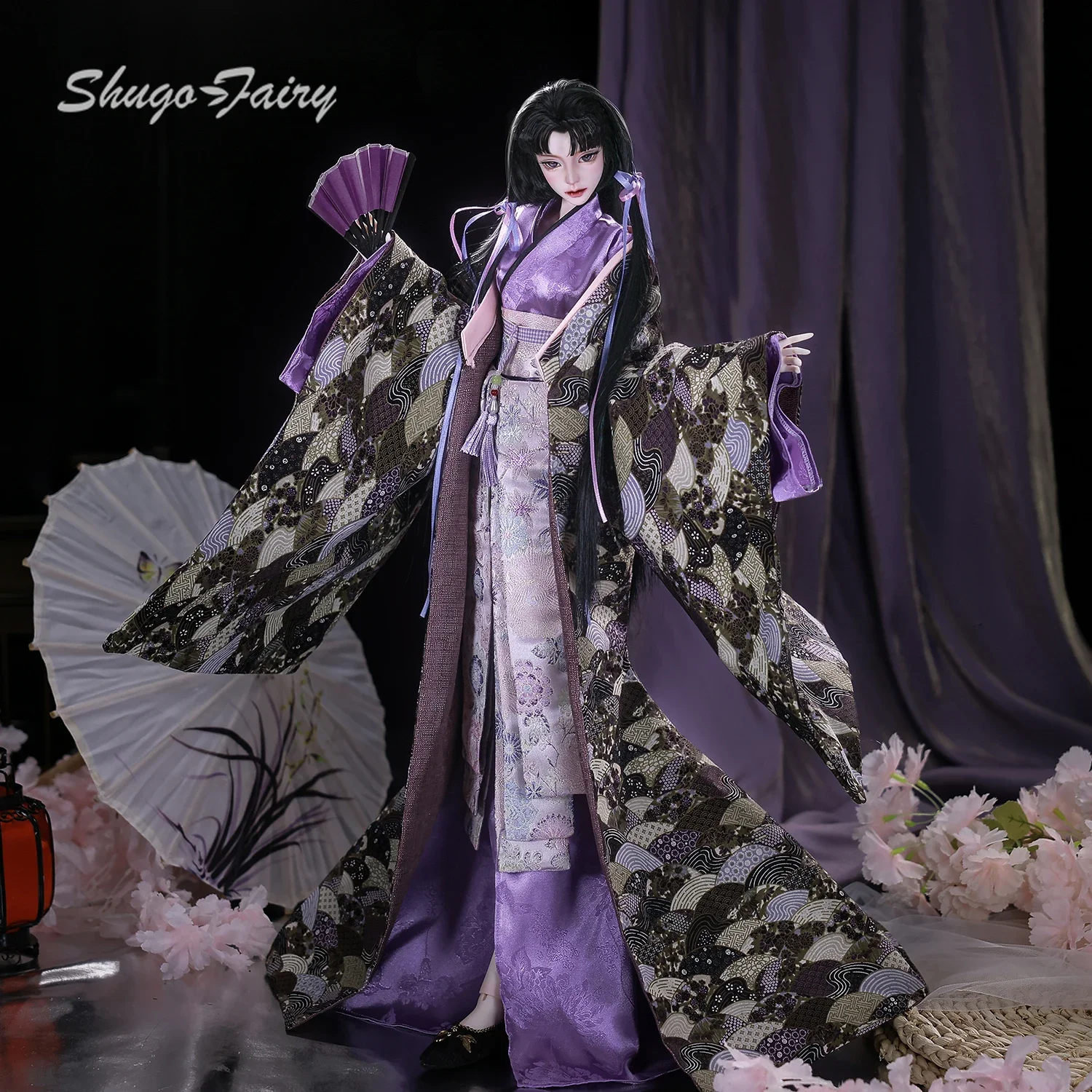 Shugafairy Finni Bjd Doll 1/3 Resin Fullset Art Figure Dolls Kimono Japanese Girl 1/3 Bjd Clothes Action Figure