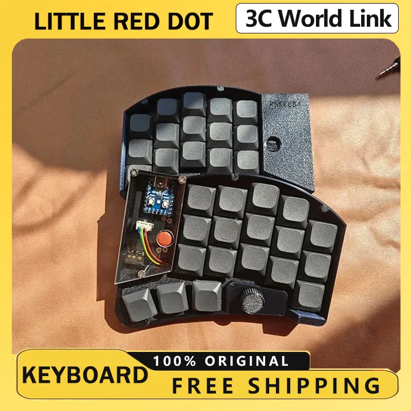 

Little Red Dot Mechanical Keyboard Low Profile Axis 36Keys Wired Portable Custom vial Hot Swap Ergonomic Gamer Foldable Keyboard
