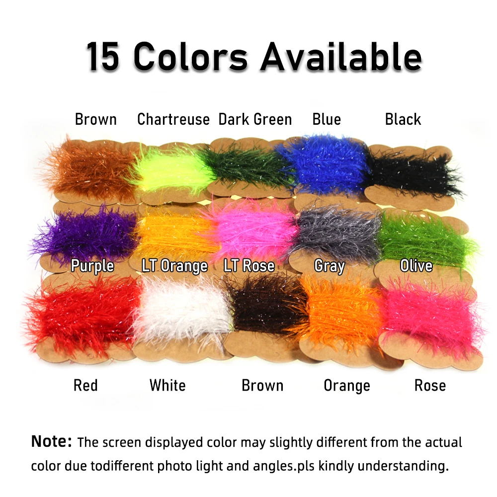 5Meters/Card Fly Fishing Ice Straggle Chenille Salmon Steelhead Sea Trout Flies Lure Tying Material