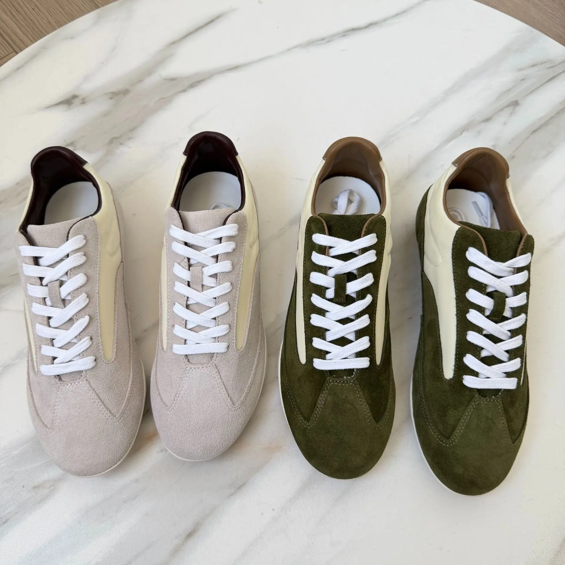 Dave&di British Minimalist Color Blocking Fashion German Training Shoes For Woman Breathable Casual Shoes Lace Up Sneakers Shoes