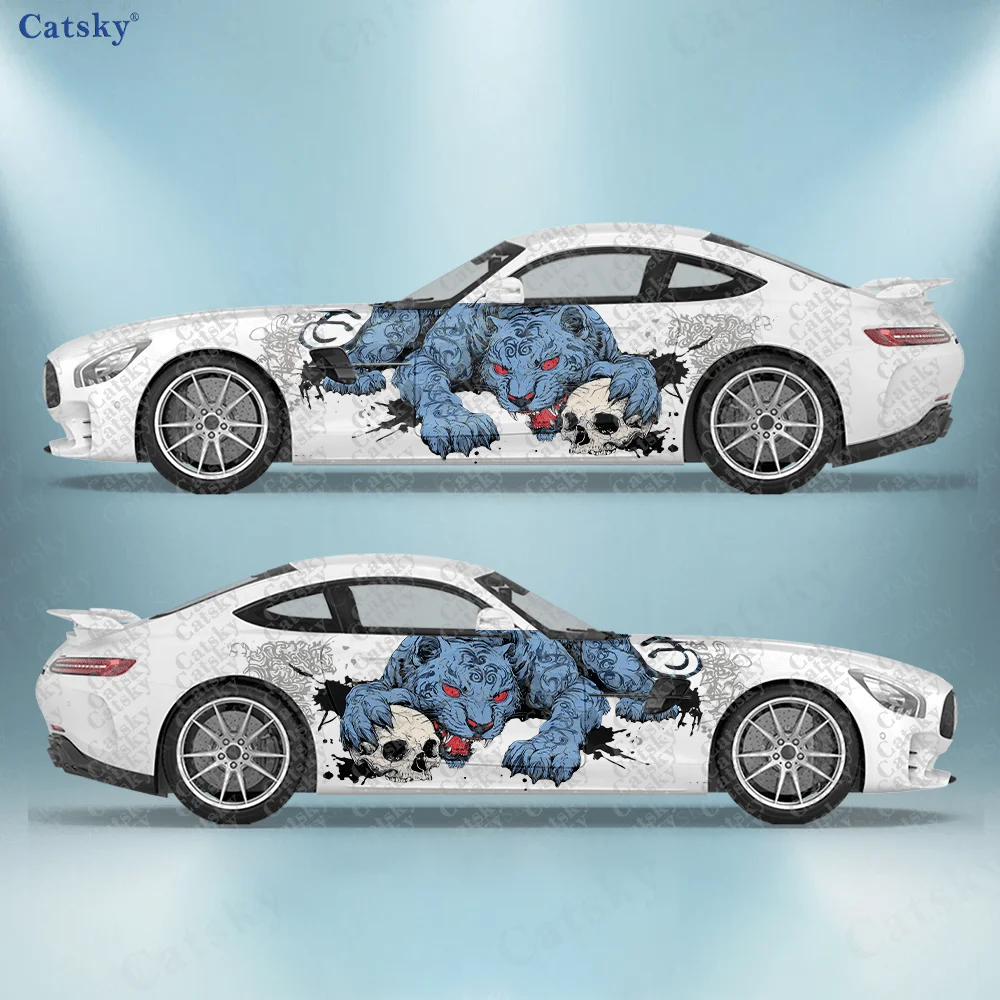 

2 шт. синих наклеек с леопардовым принтом для боковых частей автомобиля, самоклеящиеся, из ПВХ, водонепроницаемые и устойчивые к царапинам, аксессуар для автомобиля, подарок.