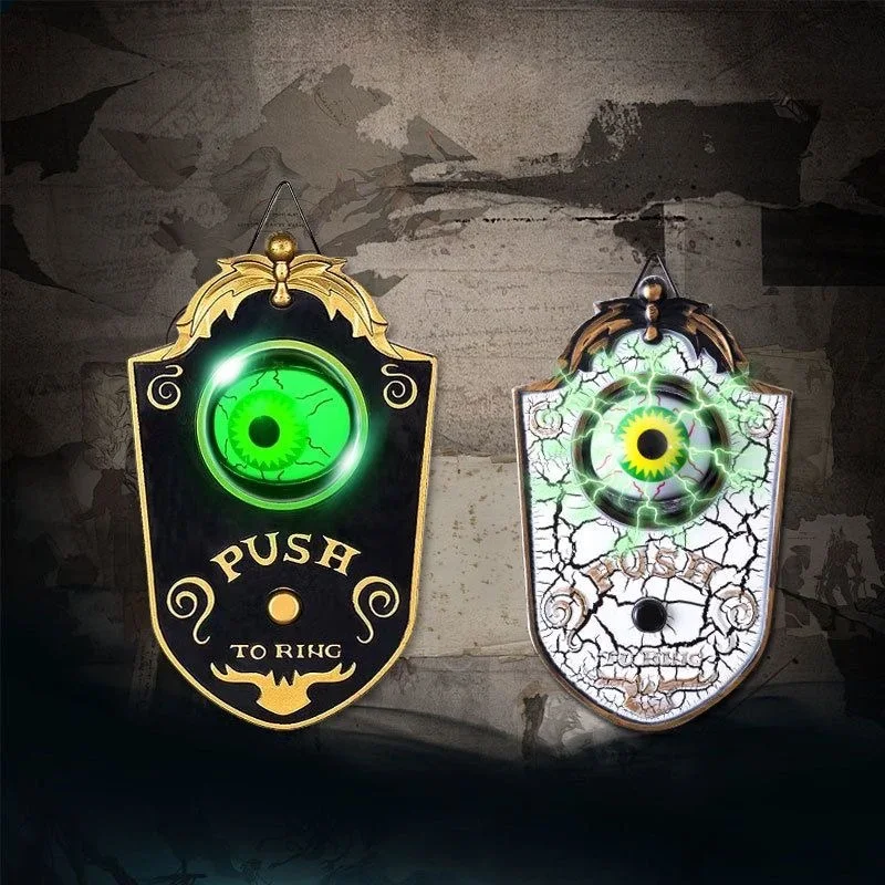 Halloween Eyeball Doorbell Prank Prop Glowing Horror Ghost Festival Haunted Decoration Electric Luminous Sound One Eyed Doorbell