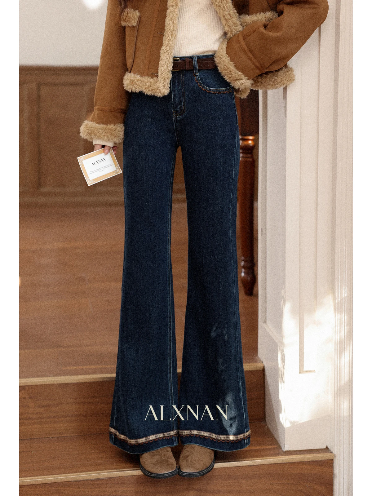 

Джинсы South Deer Vintage Blue Bell Bot женские прямые, зауженные, длинные брюки, осенние, повседневные, с высокой талией, на молнии