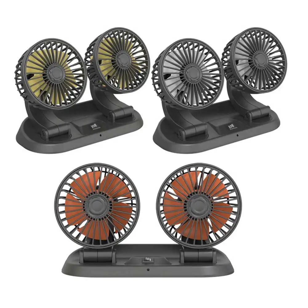 

5 В 12 В 24 В Автомобильный вентилятор Охлаждающий автомобильный вентилятор с двойной головкой USB Автомобильный вентилятор 2 скорости Регулируемый автоматический охладитель Воздушный вентилятор Автомобильные аксессуары Wind Regulatio