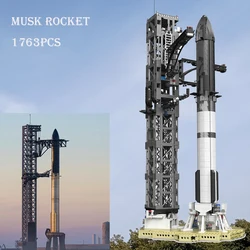 2024 Space X Musk's Starship Rocket City Space Station Shuttle Launch Model Building Block Toys Children Building Bricks Sets
