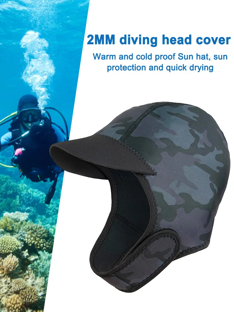 2MM Adult Snorkeling Hat Cold Proof Warm Mens Womens Snorkeling Headgear Neoprene Swimming Hat for Outdoor Surfing Wading