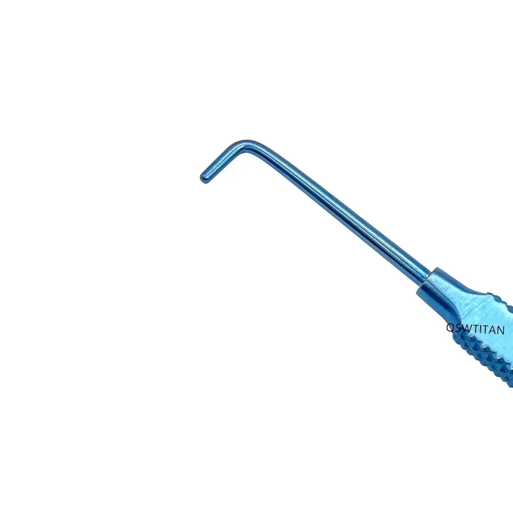 QSWTITAN Titanium Von Graefe Крючок для косои Стойки с изогнутым наконечником Крючок для тентомии Офтальмологические хирургические инструменты