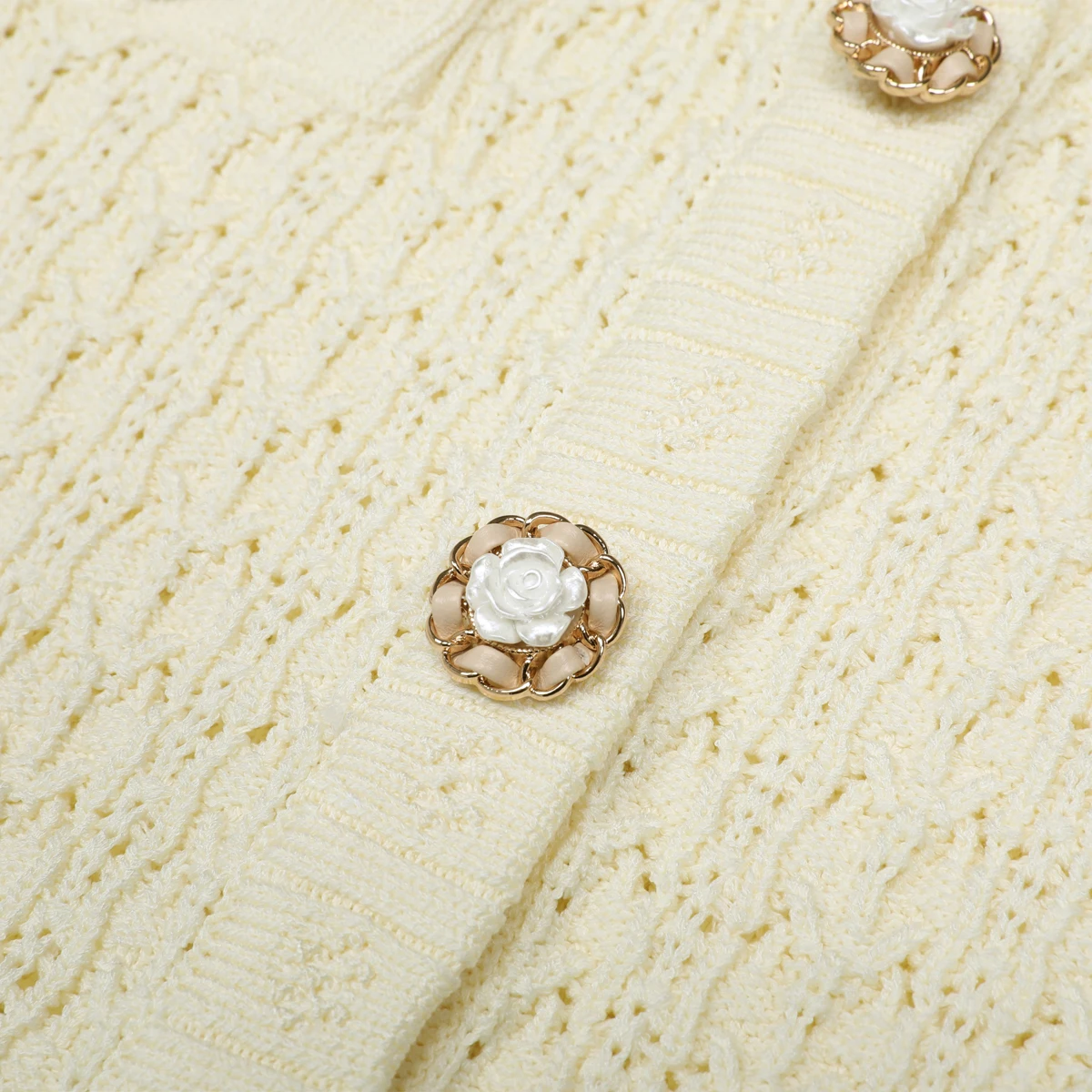 25297 高品質 春夏ファッション 伸縮性のあるニットの透かし彫り長袖カーディガン+メッシュスリムフィットスカート レディースセット