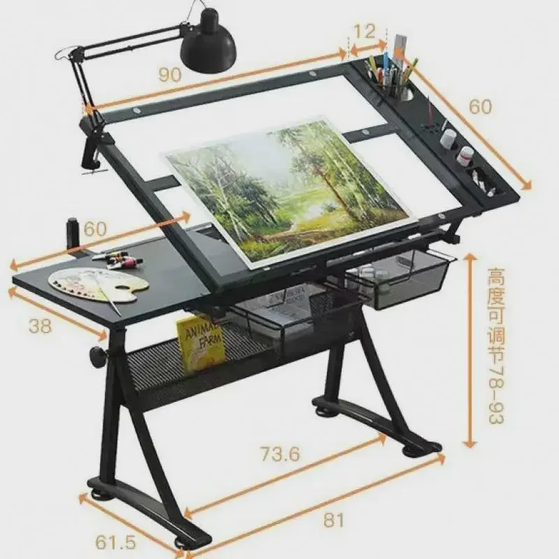 

Glass Lifting Drawing Professional Art Designer Desk Workbench Table