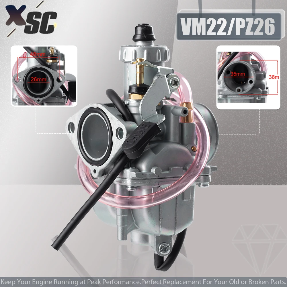 Motorcycle Carburetor VM22 26mm PZ26 For Mikuni Tuning Mopeds Scooter 125 2T 4T 125cc Gasoline Motocross Accessories Pit Bike