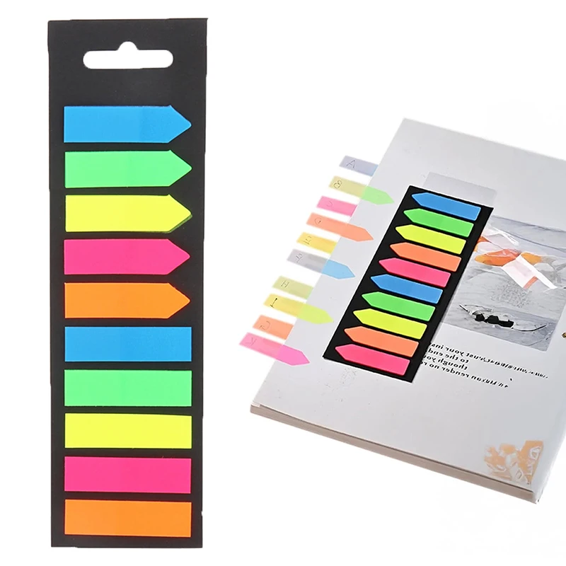 200 Sheets Fluorescence Self Adhesive Memo Pad Sticky Notes Bookmark Marker Memo Sticker Paper For School Stationeries Pcs Page