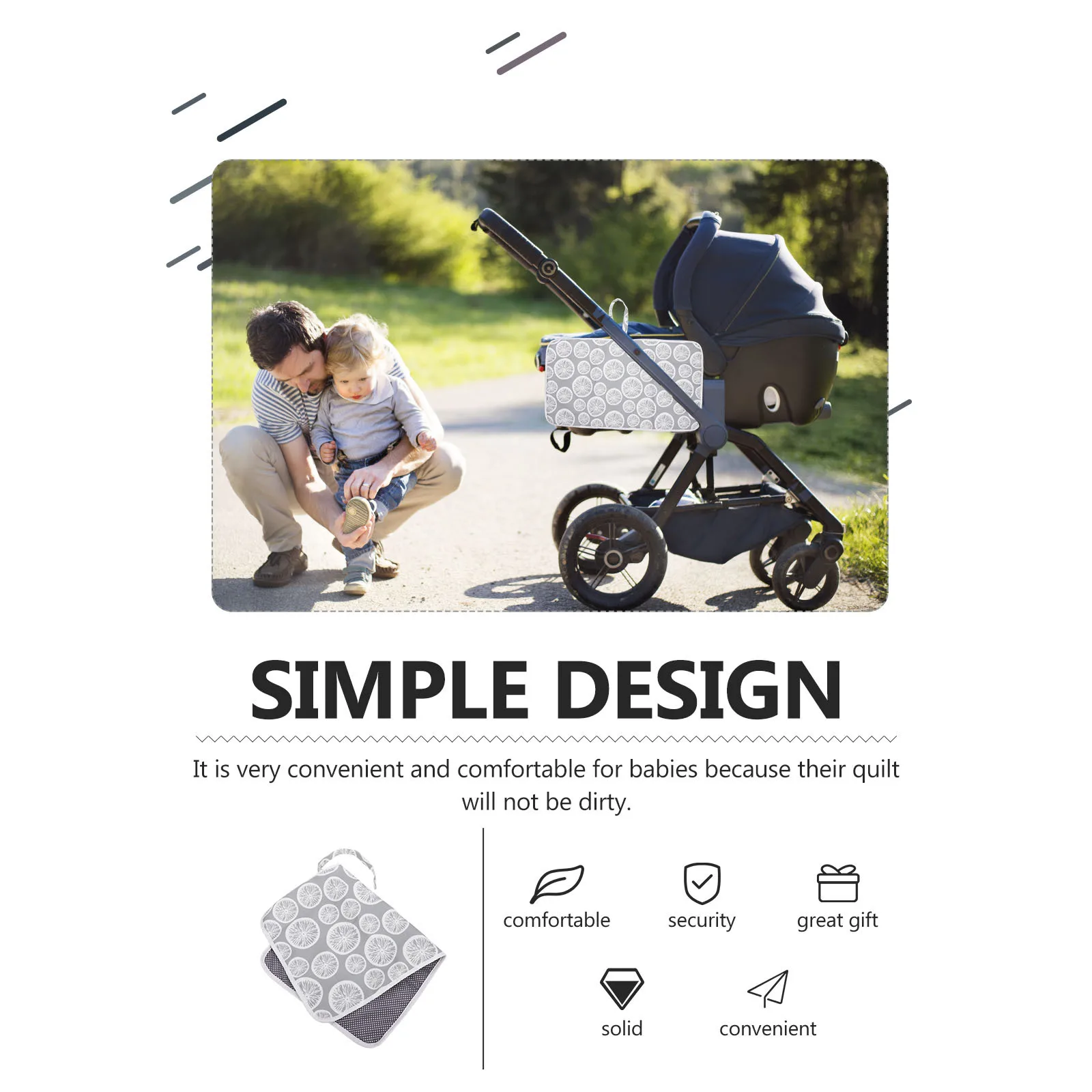 

Baby Changing Pad Portable Diaper Mat Large Area Comfortable for Babies Easy to Carry Lightweight Travel Supply