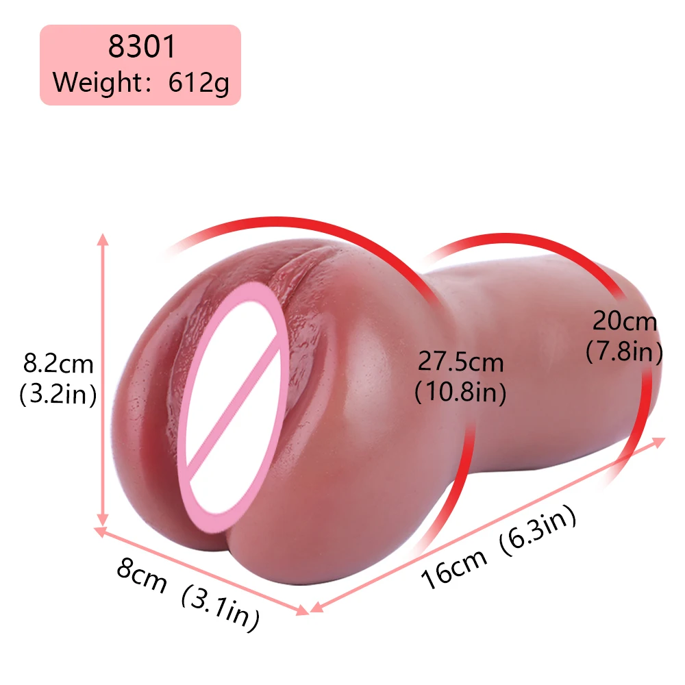 GEEBA Skin Color Single Hole Male Simulation Masturbator Liquid Silicone Pocket Pussy Stroker Realistic Vaginal Sex Toys For Men