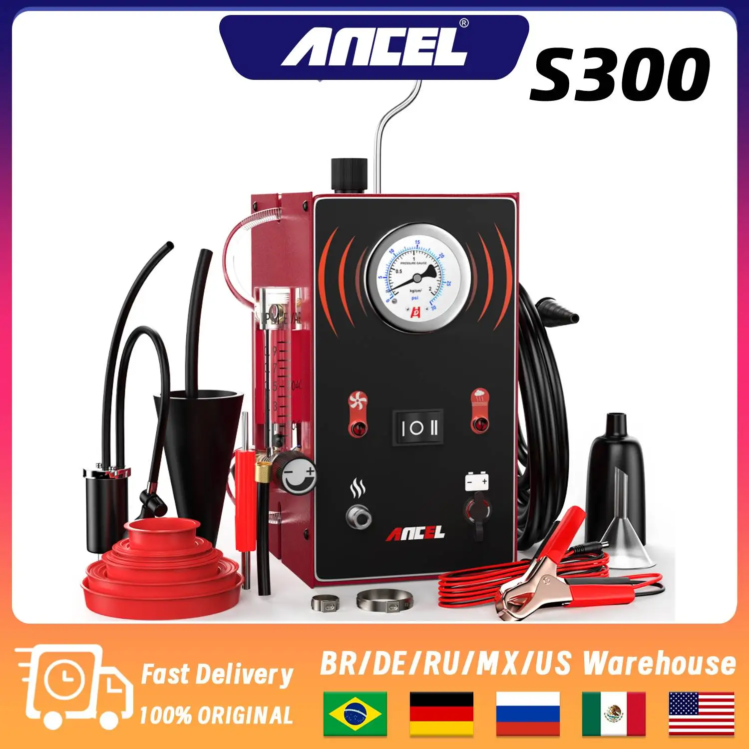 

ANCEL S300 Car Smoke Leak Detector VacuumEVAP System Tester Pipe Smoking Generator Pipe Leakage Analyzer Diagnostic Tools