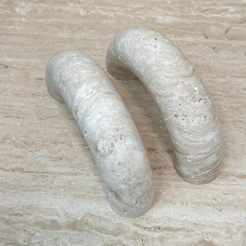 

French Wabi-Sabi Natural Marble Irregular Pull Handle For Drawer Wardrobe Cabinet Luxury Villa Large Apartment Decorative Knob