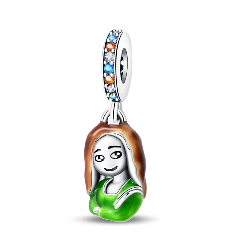 Original 925 Sterling Silver Portrait Painting Charms Beads Dangle For Women Fine DIY Birthday Jewelry Party Gifts