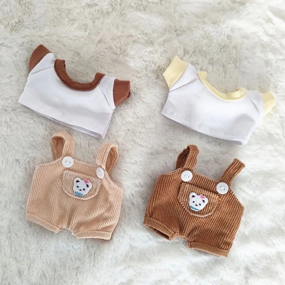 15cm/20cm Puppen kleidung lässig T-Shirt Overalls Jeans Outfit Baumwoll puppe Overalls Anzug trägt Puppen Kleidung Accessoires – Detail 26