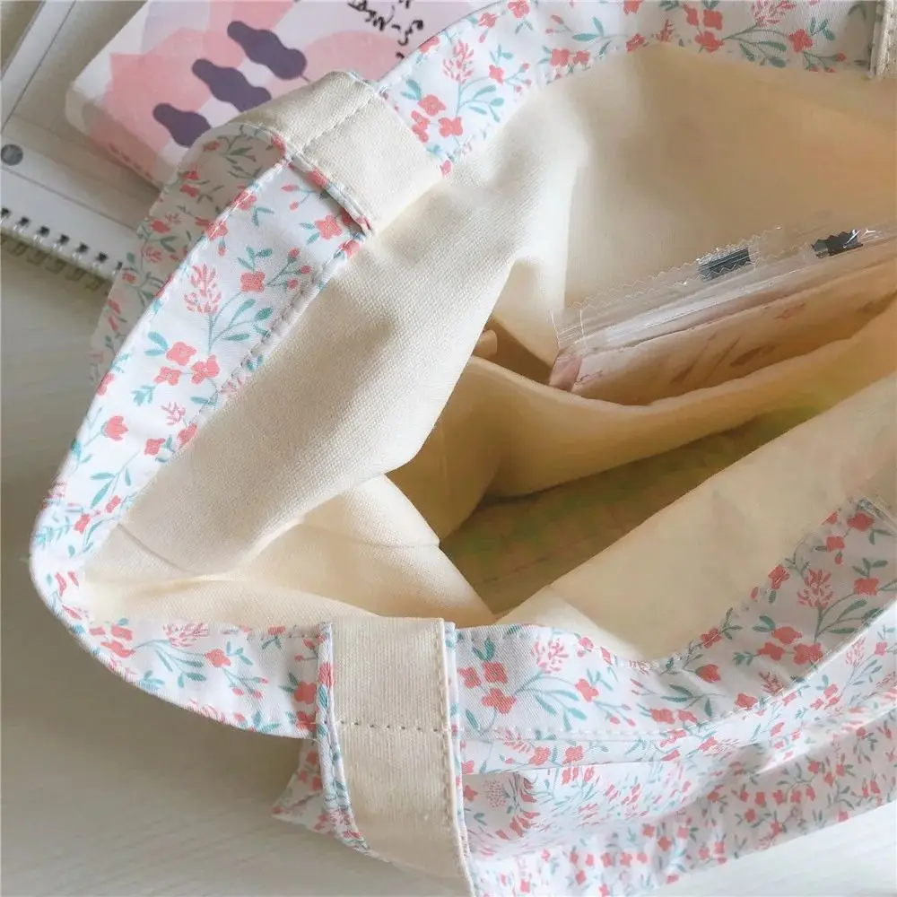 Floral Print Shoulder Bags New Reusable Eco Shopping Bag Canvas Foldable Bag Women