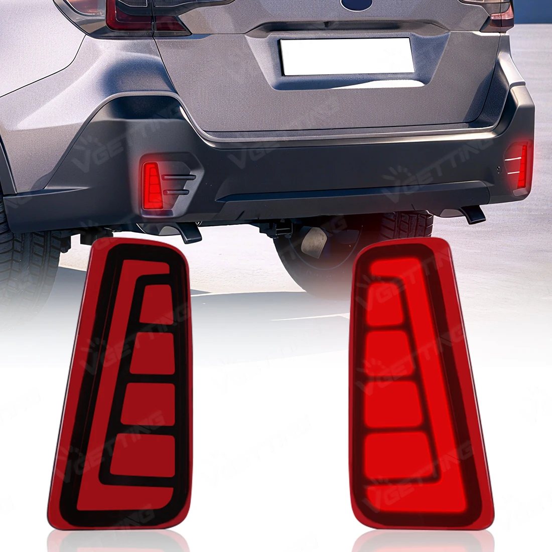 Para Subaru Outback versión estadounidense 2015 2016 2017 2018 2019 2020 luz LED Reflector de parachoques trasero luces de freno de señal de giro dinámica