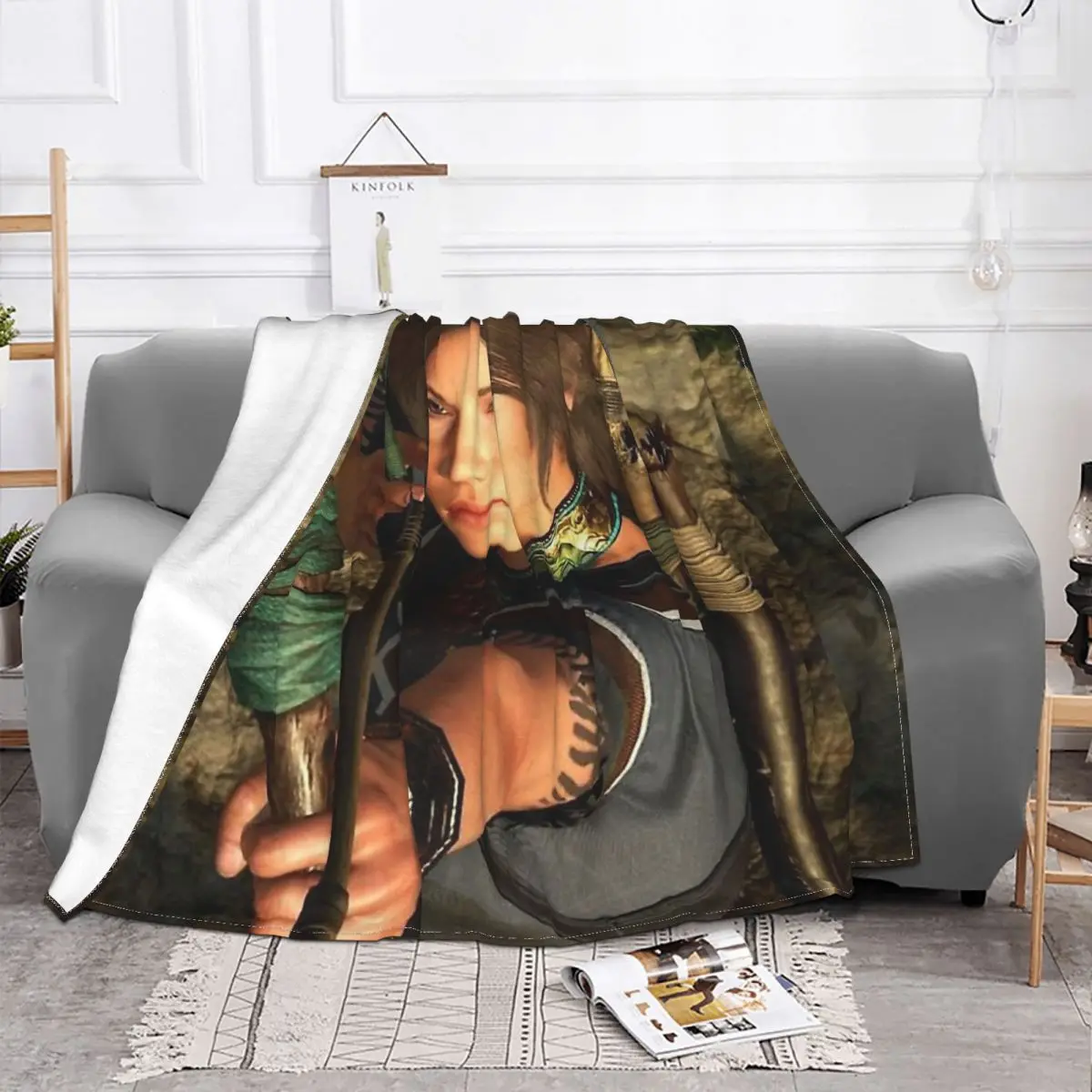 Lara Croft Archery Blanket Tomb Raider Jonah Maiava Game Fleece All Season Breathable Throw Blankets For bed Plush Thin Quilt