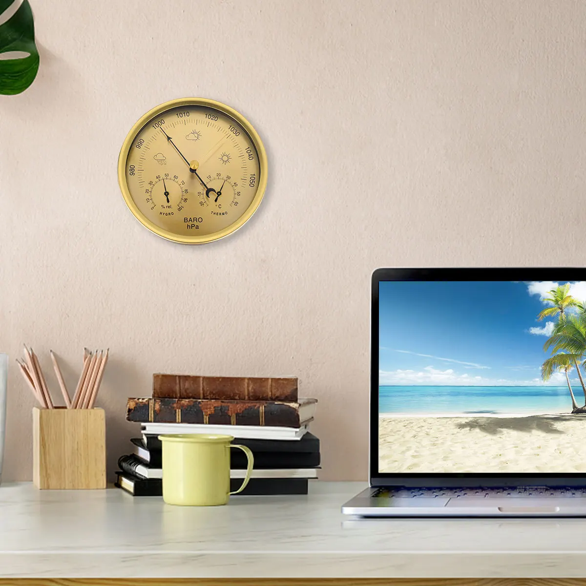 

Барометр 3 в 1, метеостанция, прецизионный анероидный термометр, гигрометр, внутренняя и наружная рама из нержавеющей стали, цифровой аналоговый