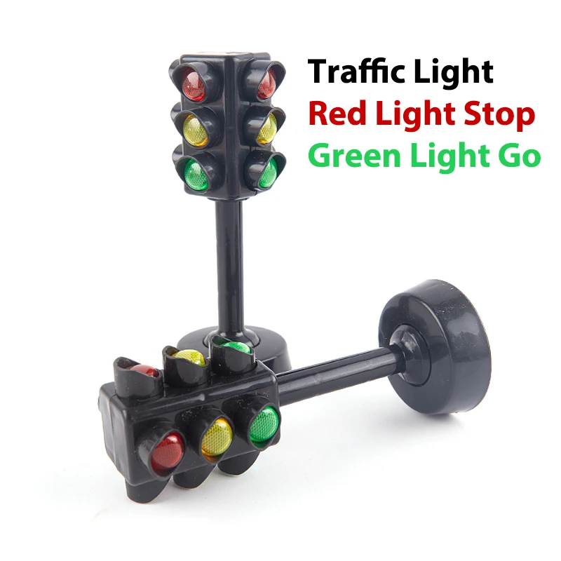 

Simulated Two-Sided Traffic Lights Road Sign Lamp Crosswalk Signals With Base Early Learning Toys For Boys & Girls