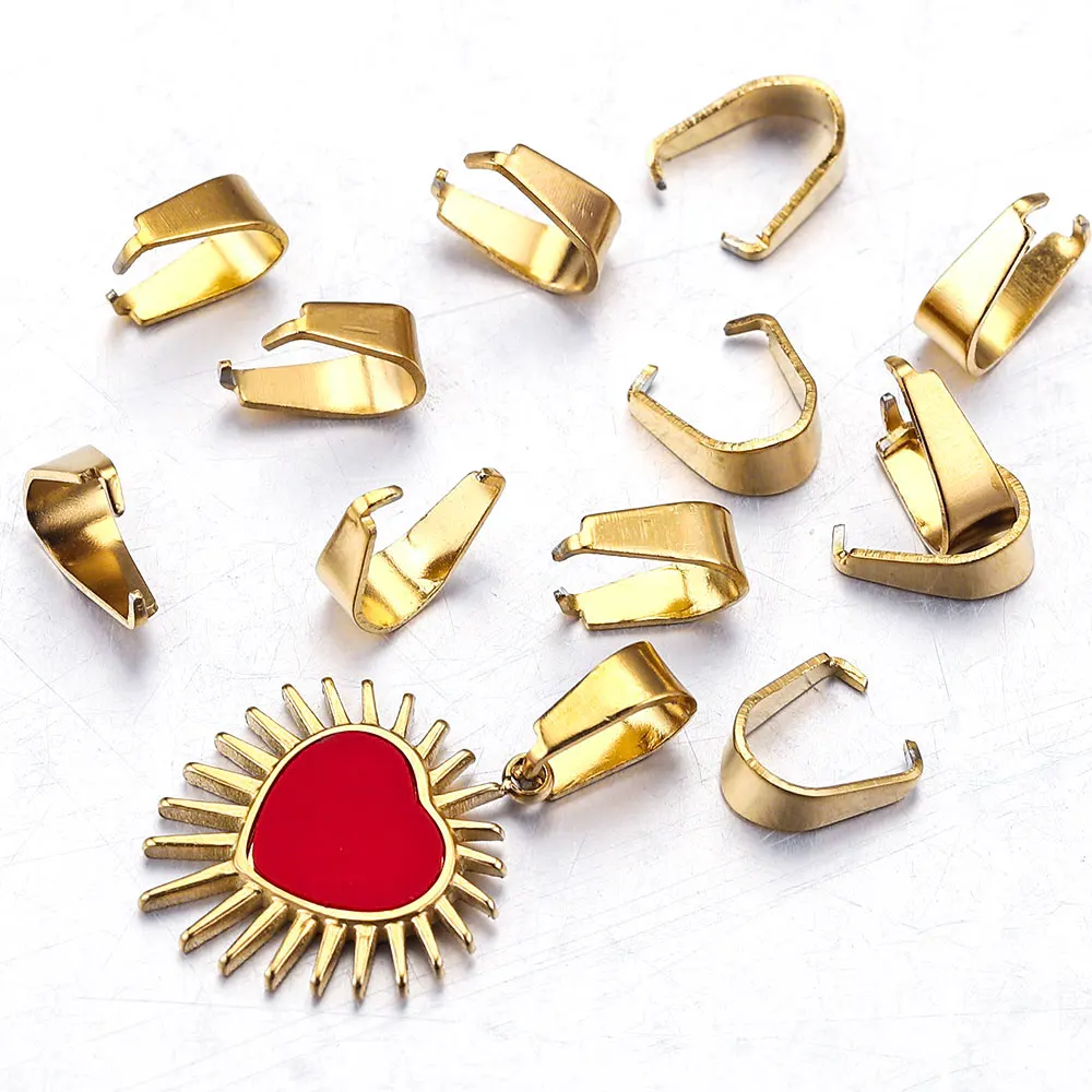 50pcs Lot Stainless Steel Clasps Pinch Bailes for Jewelry Connector Bracelet Charm Melon Seeds Buckle Pendant Clip DIY Findings