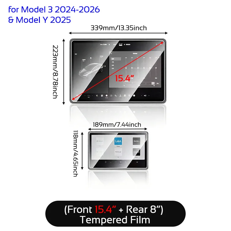 15.4inch and 8inch