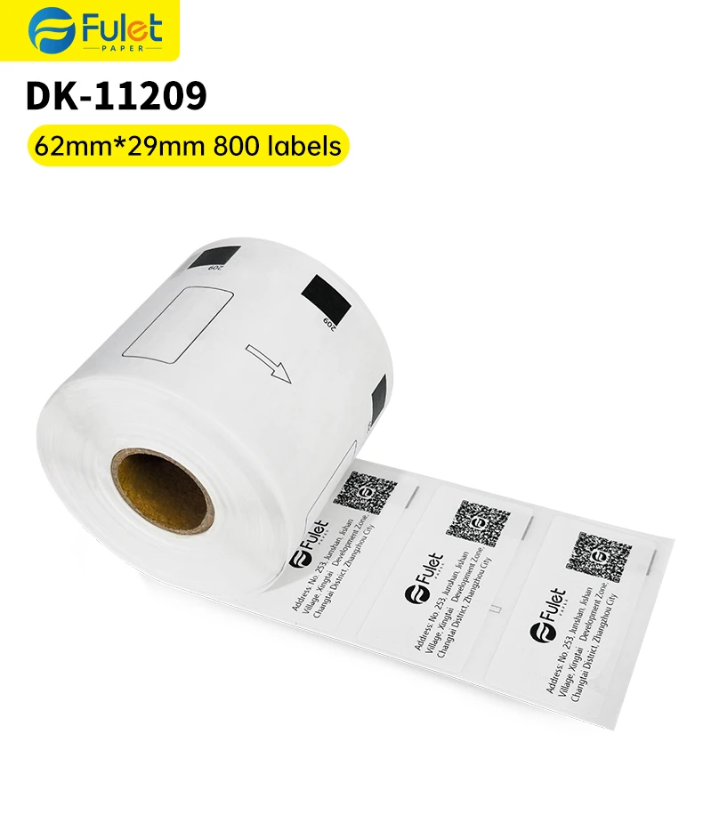 Compatible Brother DK-11209 Label Roll Black on White, 29mm x 62mm 800 labels per roll (Without label holder / cartridge)