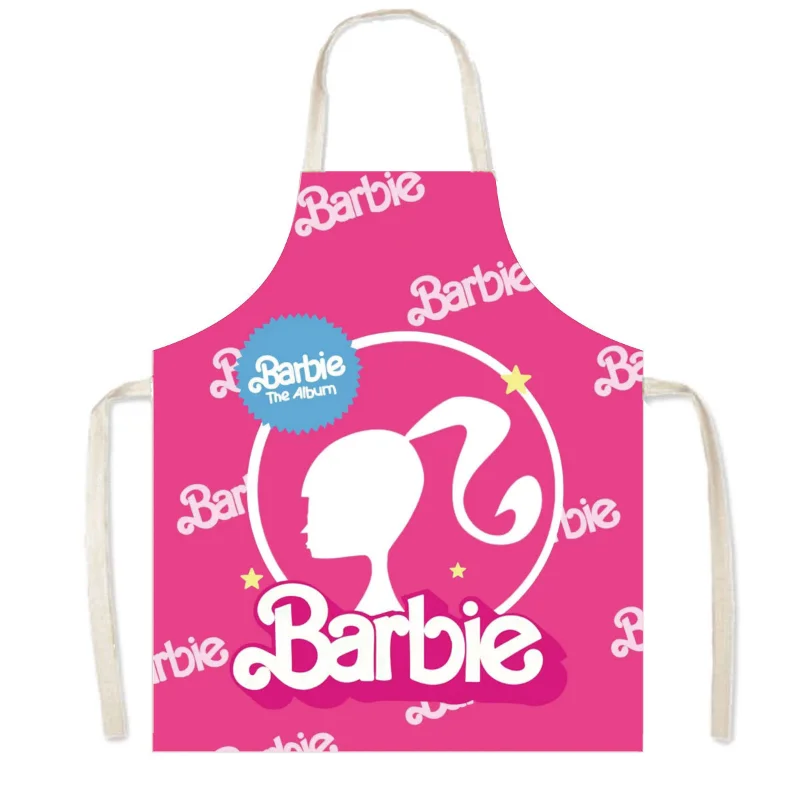 Barbie Apron Kawaii Household Cooking Apron Adult Kids Fashion Home Cleaning Tools Coffee Overalls Aprons Kitchen Accessories