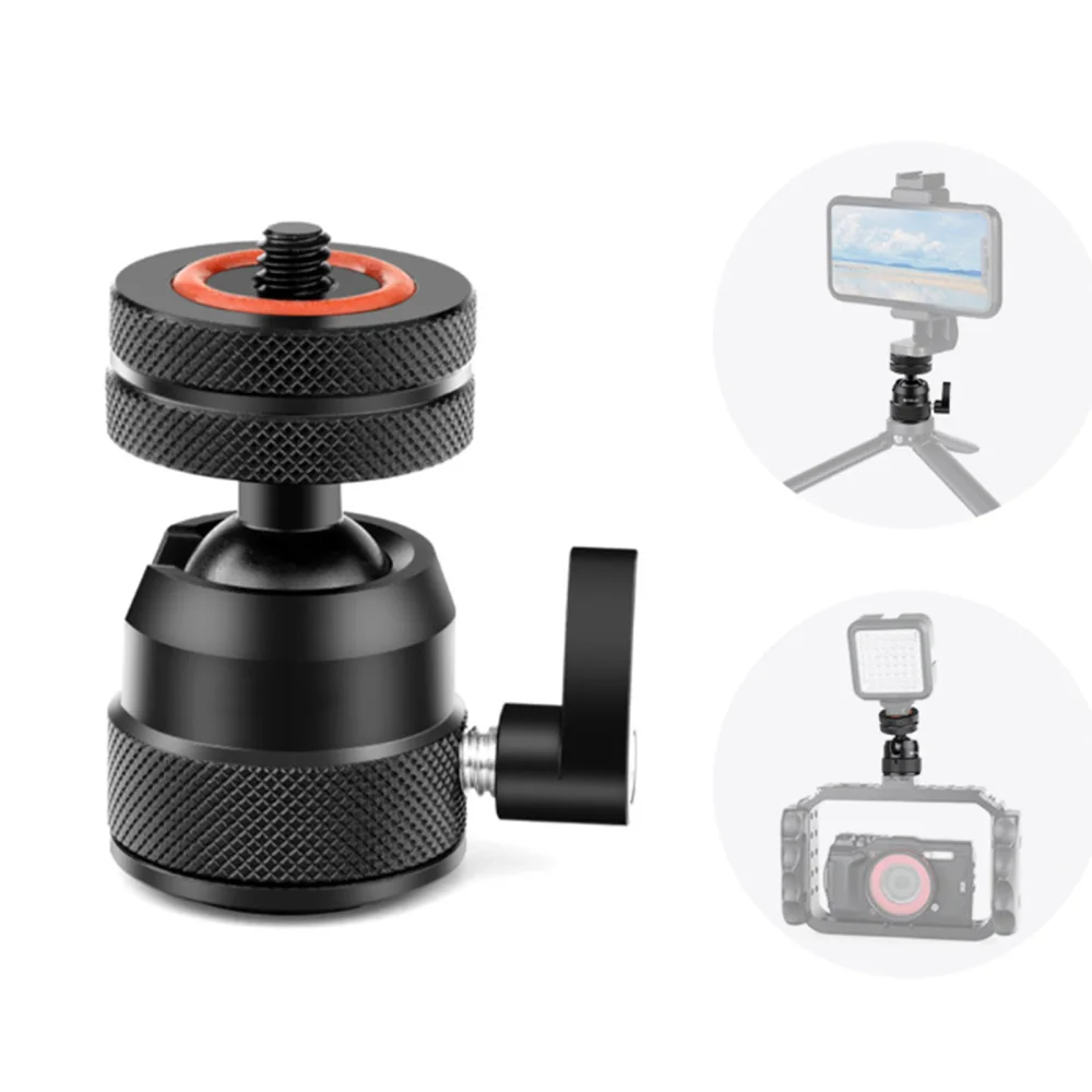 

Многофункциональная шаровая головка для холодного башмака из алюминиевого сплава, головка штатива, адаптер для смартфона/беззеркальной камеры, шаровая головка