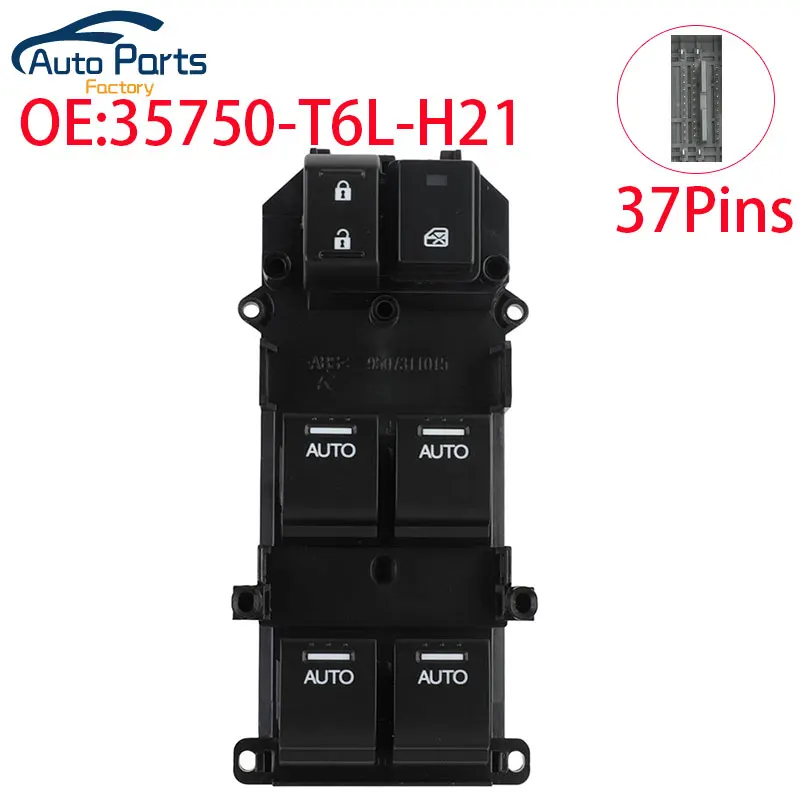 New Front Left Power Window Switch For Honda Spirior Accord Odyssey 35750-T6L-H21 35750T6LH21