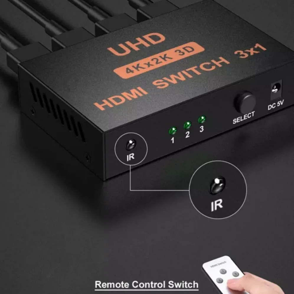 4k * 2k 3d hdmi-kompatibler schalter mini 3 port hdmi switcher splitter 3 in 1 out kvm schaltet hub für tv box dvd hdtv xbox ps3 ps4